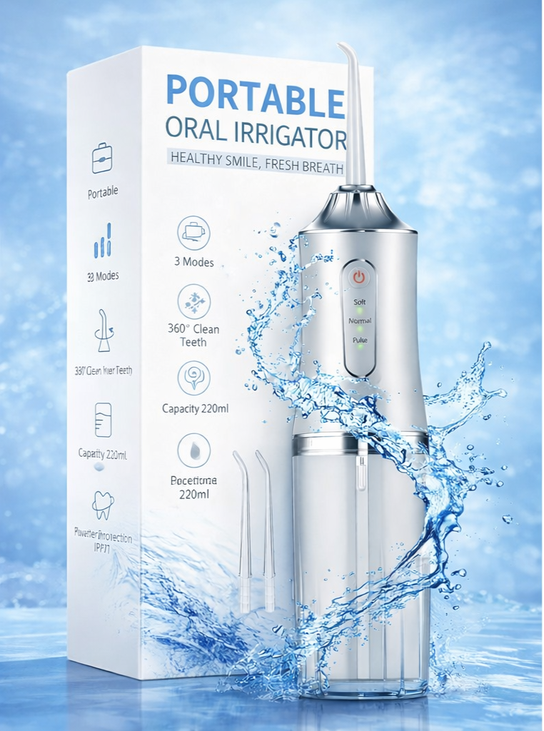 Irrigador Oral Pro: Limpieza Profunda, Aliento Fresco y Sonrisa Impecable en Minutos