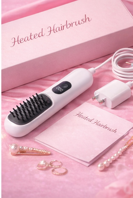 Cepillo Térmico Alisador 3-en-1 – Cabello Liso, Brillante y Sin Daño